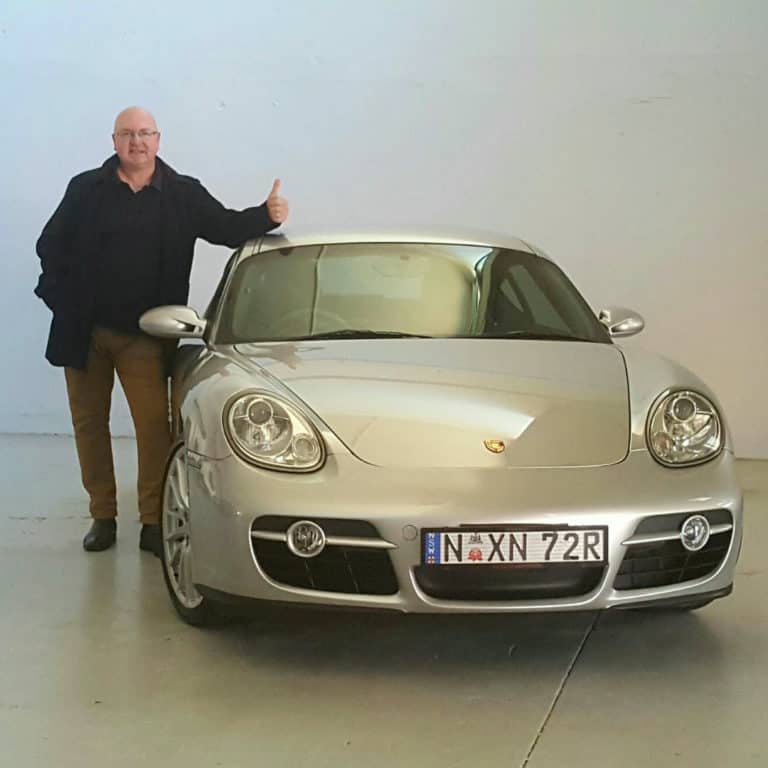 Alan from Thirroul with his Porsche Cayman bought from The Good Car Garage, Newcastle